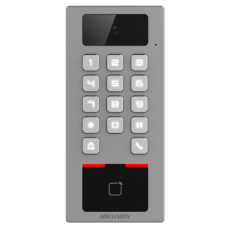 Terminal control acces si interfon cu tastatura si cititor card, rezolutie 2MP, Wi-Fi, RS485, Alarma - HIKVISION