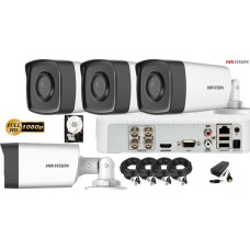 Kit complet supraveghere video HIKVISION 4 Camere FULLHD, 1080P, IR 40m, HDD 500GB