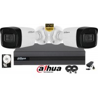 Kit complet supraveghere Dahua 2 camere, 2MP Full HD 1080P, IR 40m