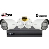 Sistem supraveghere Dahua 2 camere Microfon Incorporat, 2MP Full HD 1080P, IR 30m