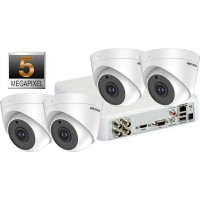 Sistem supraveghere video 4 camere de interior Hikvision 5MP(2K+), IR 20M