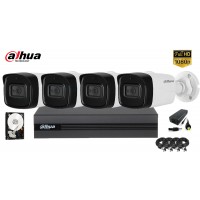 Kit complet supraveghere Dahua 4 camere, 2MP Full HD 1080P, IR 40m  