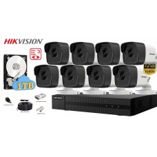 Kit complet supraveghere Hikvision 8 camere FullHD 1080p, IR30m    