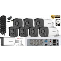 Kit complet supraveghere video Hikvision 8 camere 1080P, IR 40, HDD 1TB