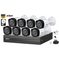 Kit complet supraveghere Dahua 8 camere, 2MP Full HD 1080P, IR 20m  