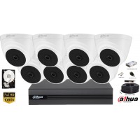 Kit complet supraveghere video Dahua 8 camere FullHD, IR 20M