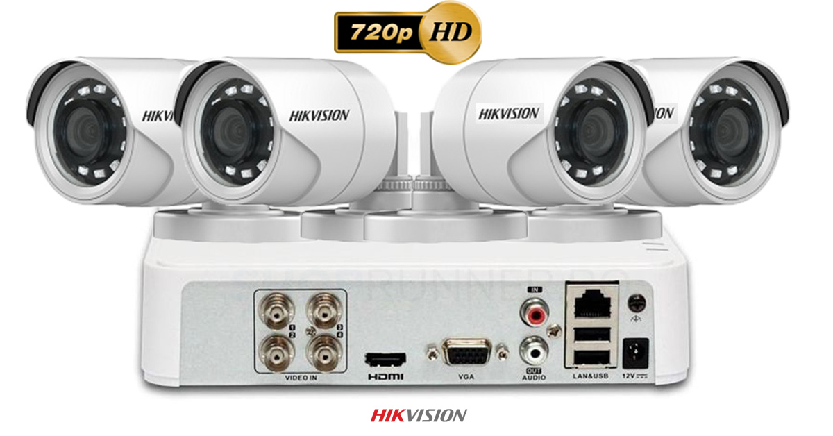 Sistem supraveghere video HIKVISION 4 camere  Turbo HD 720P 1MP, IR 20M