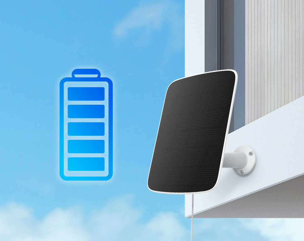 Panou Solar Ezviz Charging Panel Model E Pentru Camera De Supraveghere Cu Baterie, Port Usb Type-c, Alb - Cs-cmt-solarpanel-e