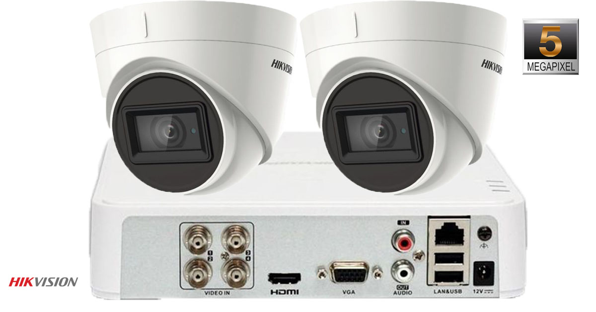 Sistem Supraveghere Video 2 Camere De Interior Hikvision 5megapixeli(2k+), Ir 40m