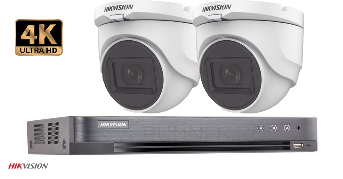 Sistem Supraveghere Video Hikvision 2 Camere De Interior 8mp(4k), Ir 30m