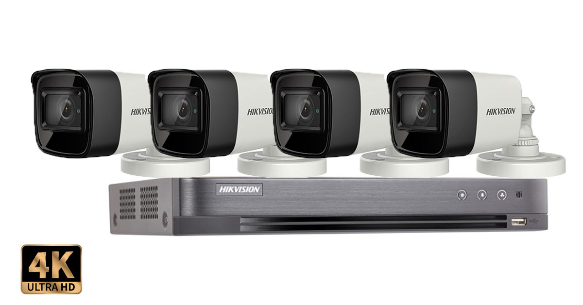 Sistem Supraveghere Video Hikvision 4 Camere De Exterior 8mp(4k), Ir 30m