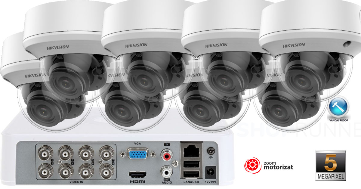 Sistem Supraveghere Video Hikvision 8 Camere De Interior 5mp(2k+), Zoom Motorizat, Ir 40m