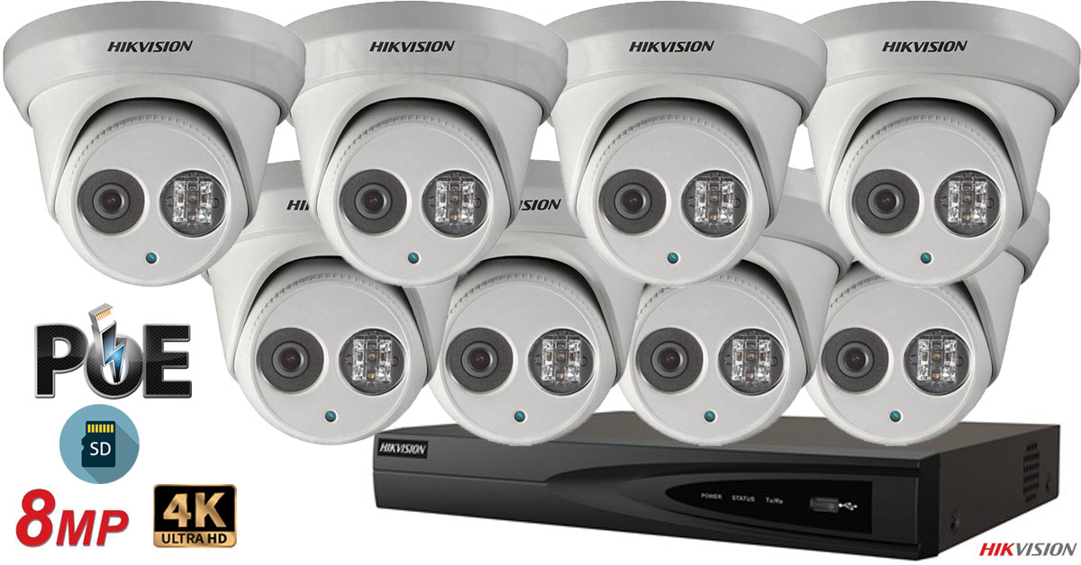 Sistem Supraveghere Video Hikvision 8 Camere Ip De Interior,ultra Hd 8mp(4k),sd-card,ir 30m