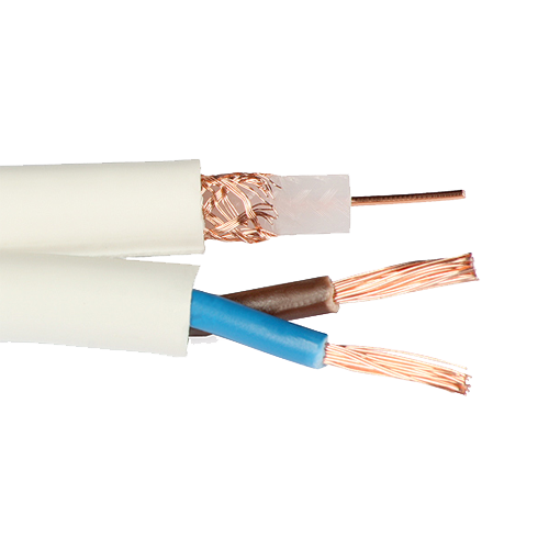 Cablu RG 59 coaxial cu alimentare 2x0.75, CUPRU 100%, LA METRU