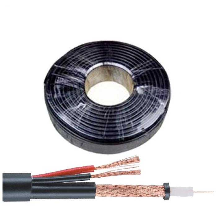 Go for a walk stomach copper Cablu RG59 coaxial cu alimentare 2x0.5 mm rola 100 m -
