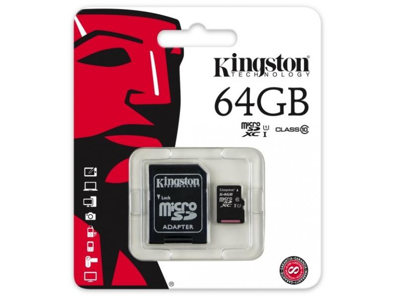 elegant Disparity kill Card de memorie microSD 64Gb Kingstone Clasa 10 - SDCS/64GB